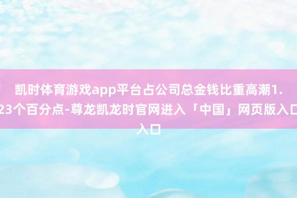 凯时体育游戏app平台占公司总金钱比重高潮1.23个百分点-尊龙凯龙时官网进入「中国」网页版入口