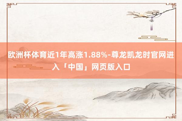 欧洲杯体育近1年高涨1.88%-尊龙凯龙时官网进入「中国」网页版入口