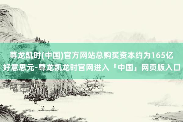 尊龙凯时(中国)官方网站总购买资本约为165亿好意思元-尊龙凯龙时官网进入「中国」网页版入口