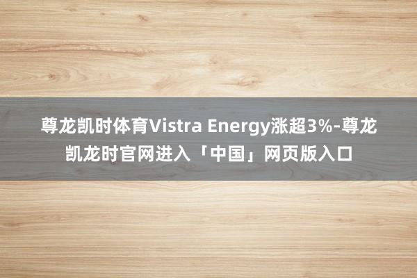 尊龙凯时体育Vistra Energy涨超3%-尊龙凯龙时官网进入「中国」网页版入口