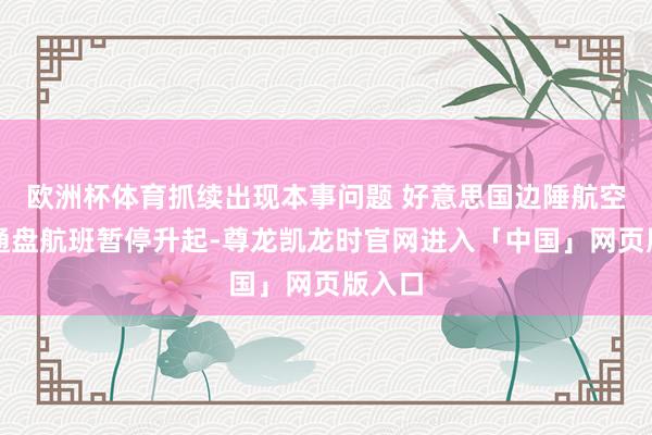 欧洲杯体育抓续出现本事问题 好意思国边陲航空文书通盘航班暂停升起-尊龙凯龙时官网进入「中国」网页版入口